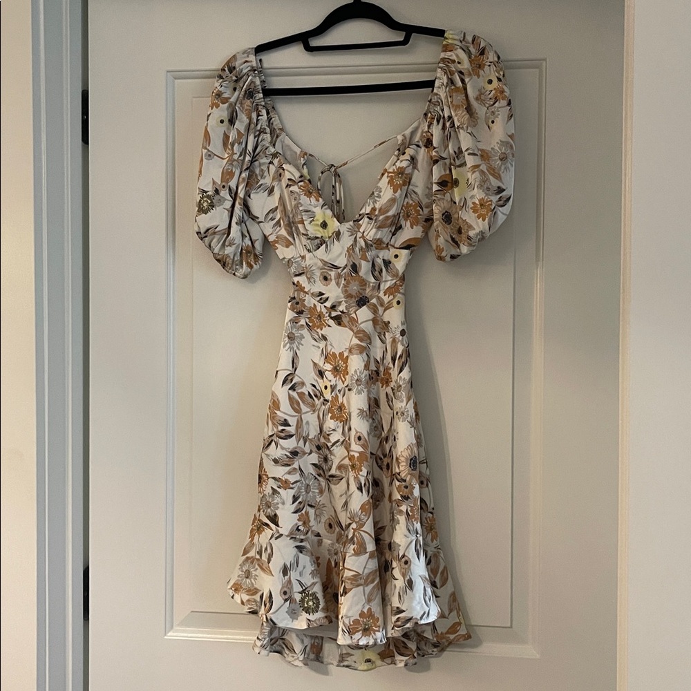 Floral Puff Sleeve Mini Dress